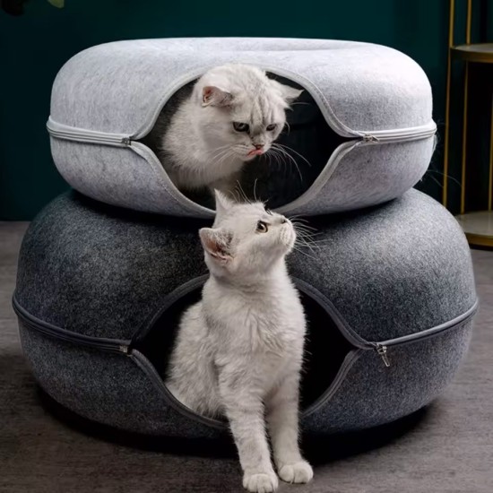 Donut Cat Bed Interactive Tunnel Pet Felt Indoor Toys Cats House Kitten Training Toy Cat Kennel Pets Supplies Donut Cat Bed Interactive Tunnel Pet Felt Indoor Toys Cats House Kitten Training Toy Cat Kennel Pets Supplies