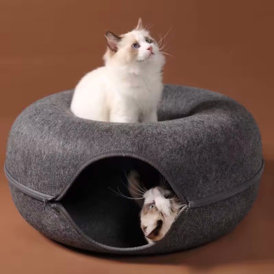 Donut Cat Bed Interactive Tunnel Pet Felt Indoor Toys Cats House Kitten Training Toy Cat Kennel Pets Supplies Donut Cat Bed Interactive Tunnel Pet Felt Indoor Toys Cats House Kitten Training Toy Cat Kennel Pets Supplies