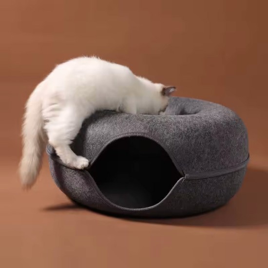 Donut Cat Bed Interactive Tunnel Pet Felt Indoor Toys Cats House Kitten Training Toy Cat Kennel Pets Supplies Donut Cat Bed Interactive Tunnel Pet Felt Indoor Toys Cats House Kitten Training Toy Cat Kennel Pets Supplies