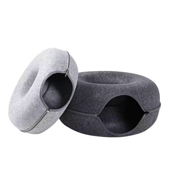 Donut Cat Bed Interactive Tunnel Pet Felt Indoor Toys Cats House Kitten Training Toy Cat Kennel Pets Supplies Donut Cat Bed Interactive Tunnel Pet Felt Indoor Toys Cats House Kitten Training Toy Cat Kennel Pets Supplies